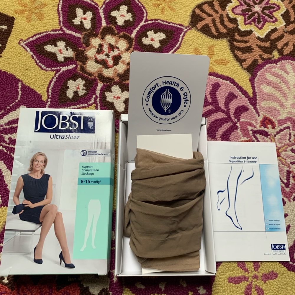 Silky Beige Size Small Compression Stockings - image 3